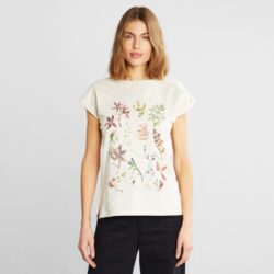 T-shirt Visby Night Floral Oat White
