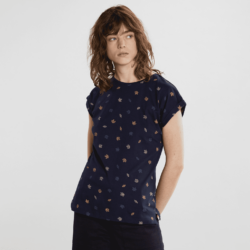 T-shirt Visby Autumn Leaves Navy