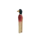 Nice clothes pins with hand carved animals

Hand Carved Clothes Peg Mallard is an exquisitely carved wooden clothes pin of linden wood.
