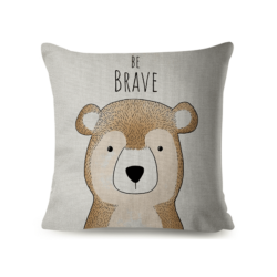 Brave bear kids cushion cover