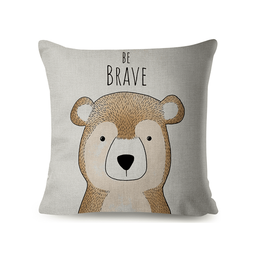 Brave bear kids cushion cover