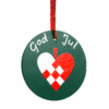 Hand painted Heart Christmas pendant