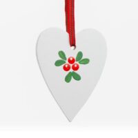 Hand painted White Christmas pendant lingon