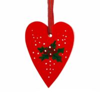 Hand painted Red Christmas pendant lingon