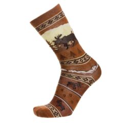 Men's moose socks brown/white