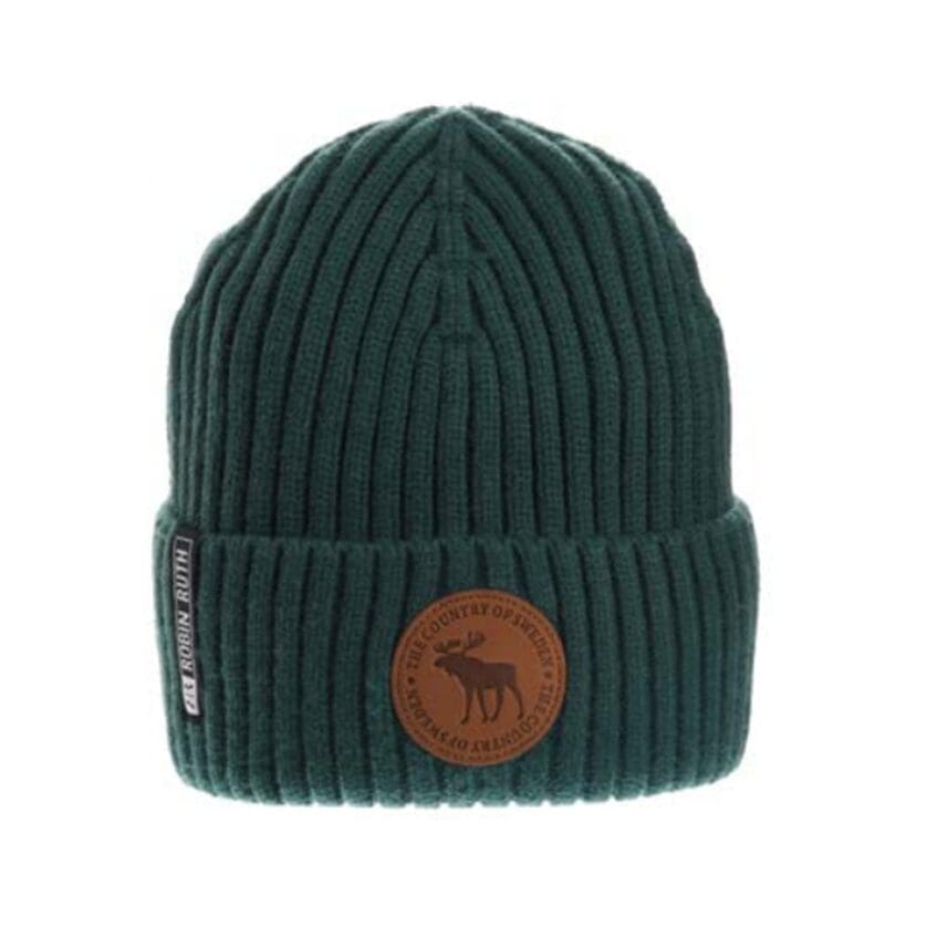 Teal knitted moose winter hat