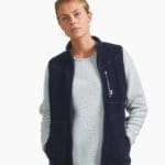 W Vargön Fat Wool Vest Navy Blue