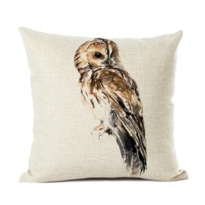 Natural Owl Cushion Cover
