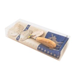 Blue Moose kitchen towel with cheese slicer