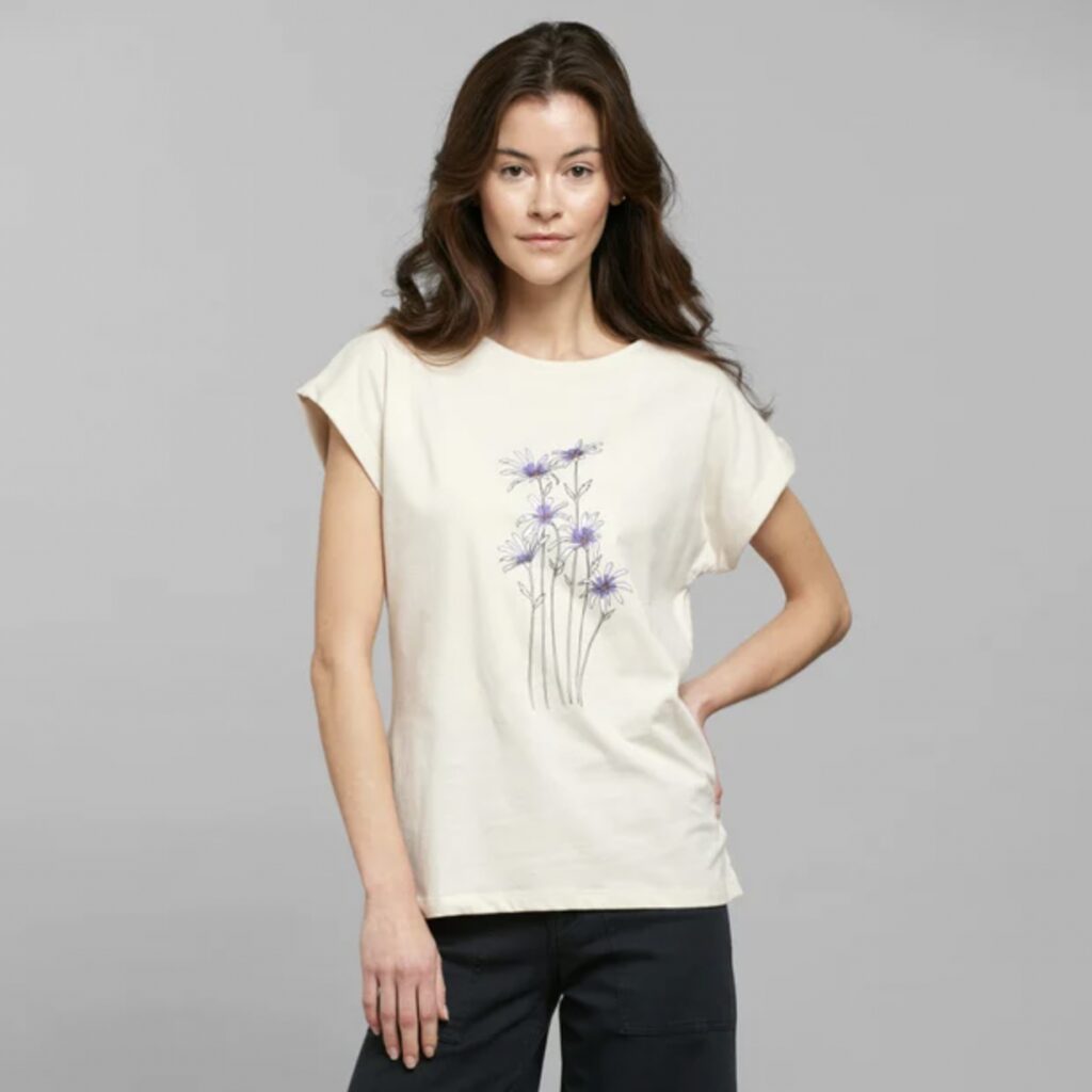 T-shirt Visby Daisies Oat White