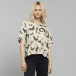Blouse Odense Butterfly Oat White 