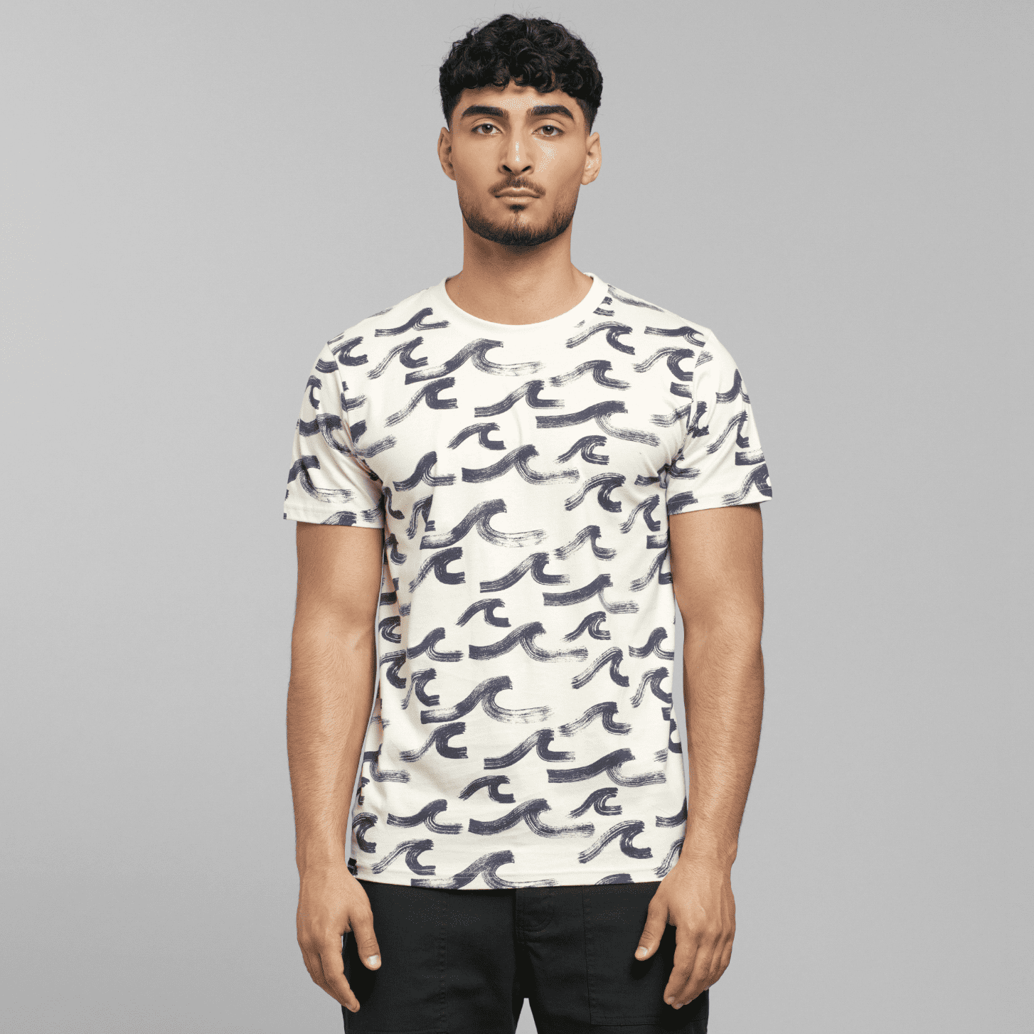 T-shirt Stockholm Brush Waves Oat White