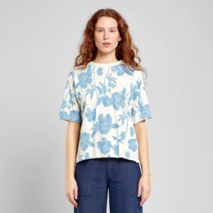 T-shirt Vadstena Duotone Floral Oat White