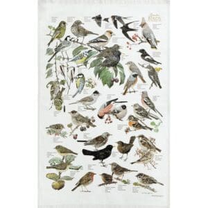 Organic Tea Towel Garden Birds