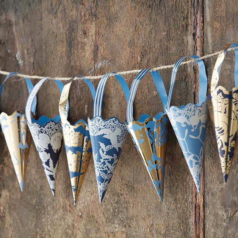 Christmas Paper Cones - Blue