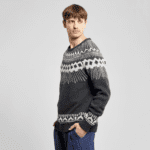 Sweater Malung Fair Isle Dark Grey Melange