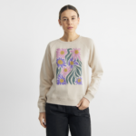 Sweatshirt Ystad Daisy Block Oat White