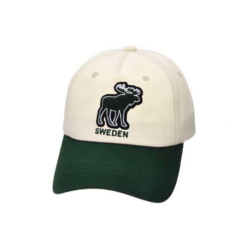 Moose Cap Teddy Green and White