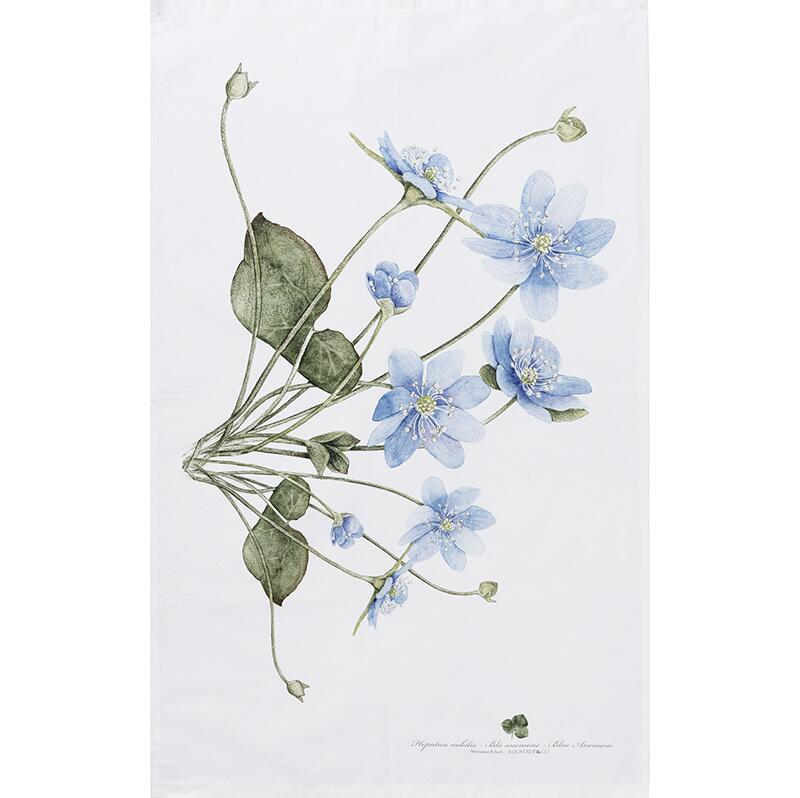 Organic Tea Towel Blue Anemone
