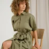 Shirt Dress Ripa Linen Leaf Green - Bild 2