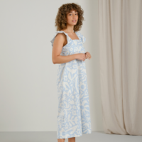 Dress Landsort Poplin Wonky Beach Skyway Blue